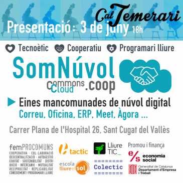 Presentem SomNúvol a Cal Temerari, el 3 de juny