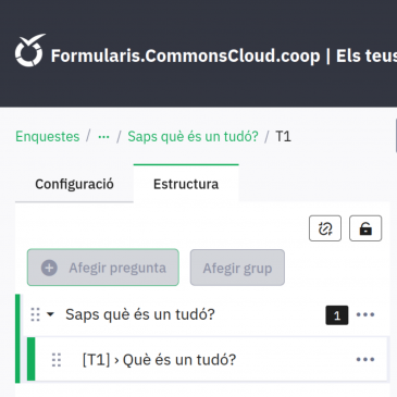 Millores als formularis avançats de SomNúvol amb LimeSurvey 6